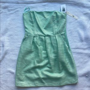 Backless Mint and Gold Dress with Pockets